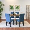 Roundhill Furniture Amisos 5-Piece Dining Set, Hairpin Dining Table with 4 Chairs Blue view 2