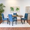 Roundhill Furniture Amisos 5-Piece Dining Set, Hairpin Dining Table with 4 Chairs Blue view 3