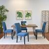 Roundhill Furniture Amisos 5-Piece Dining Set, Hairpin Dining Table with 4 Chairs Blue view 4