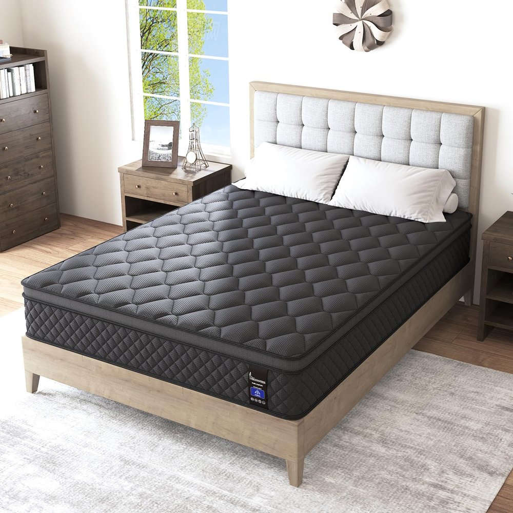 VISCOUNTESS Hybrid Mattress, Euro Top Mattress Medium Firm for Motion Isolation & Pressure Relief, 100 Night Trial, Individual Pocket Spring Bed (14inch, King)