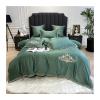 1400TC Egyptian Cotton Bedding Sets Embroidery Duvet Cover Flat Sheets Linen Pillowcase 4pcs,Bed view 1