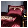 1000TC Egyptian Cotton Bedding Sets Duvet Cover Rubber Fitted Sheet Linen Pillowcase 4pcs,Bed view 4