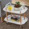 YHdtUO Home Three-Layer Removable Dining Trolley Home Kitchen Storage Shelf Multi-Function Utility Metal Cart view 1