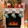 Hsnar Personalized Christmas Stocking 18" Large Custom Christmas Stockings with Names Customized Family Stocking for Fireplace Christmas Holiday Party Decor Christmas Bells Snowflake view 2