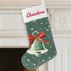 Hsnar Personalized Christmas Stocking 18" Large Custom Christmas Stockings with Names Customized Family Stocking for Fireplace Christmas Holiday Party Decor Christmas Bells Snowflake view 3
