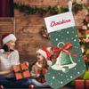 Hsnar Personalized Christmas Stocking 18" Large Custom Christmas Stockings with Names Customized Family Stocking for Fireplace Christmas Holiday Party Decor Christmas Bells Snowflake view 4