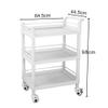 Movable Carts, Kitchen Storage Hand Trucks, 3-Shelf Beauty Spa Tool Trolley with Handle, Utility Cart with Rolling Wheels, Brake Design view 2