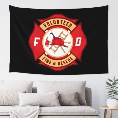 Pndlkeir Firefighter Volunteer Fire Department Tapestry Wall Hanging For Living Room Or Dorm Decor 60x40in