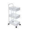 YHdtUO Iron Shelves Bedroom Kitchen Metal Removable Bathroom Storage Rack with Wheels Trolley/Wit/As Shown in The Picture (Wit As Shown in The Picture) view 1