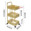 YHdtUO Iron Shelves Bedroom Kitchen Metal Removable Bathroom Storage Rack with Wheels Trolley/Wit/As Shown in The Picture (Wit As Shown in The Picture) view 2
