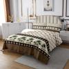Coconut Tree Bedspread Twin Size,Brown Geometric Grid Patchwork Bedding Set for Kids Teens Adult Room Decor,Rustic Farmhouse Style Comforter Set Tropical Plants Quilt Coverlet,1 Pillowcase view 2