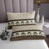 Coconut Tree Bedspread Twin Size,Brown Geometric Grid Patchwork Bedding Set for Kids Teens Adult Room Decor,Rustic Farmhouse Style Comforter Set Tropical Plants Quilt Coverlet,1 Pillowcase view 3