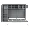 Brabrety Wooden Queen Size Murphy Bed Wall Bed with Cabinets,for Small Spaces Apartments Studio Home Office Use (Gray@e, Queen) view 4