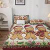 Rejkxyw Cal King Sheet Set Xmas Gingerbread - Holiday Christmas Bed Sheets - Holly Berry Sheet Set - 14 Inch Deep Pocket - Ultra Soft Winkle Free Microfiber Bedding Sheets & Pillowcases 4 Piece view 3