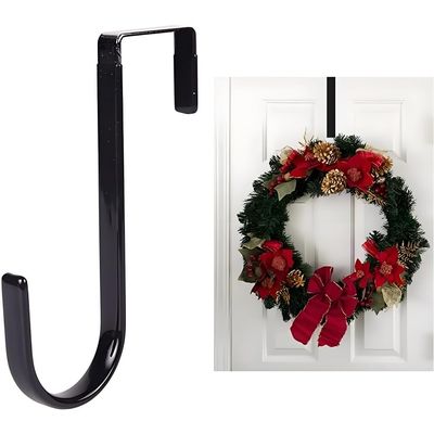 Zenarao Wreath Hanger - Strong Bearing Fall Wreath Christmas Halloween Decorations Carbon Steel Wreath Door Hook 5" Height Wreath Hangers, Home Dcor Accents