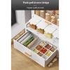 CIPPRO 2pcs Metal Narrow Side Spice Rack Organizer, 2/3 Tier Large Capacity Spice Jars Rack with Utensil Cutlery Holder Cutting Board Rack Hooks, for Kitchen Cabinet view 3