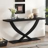57'' Modern Rustic Console Table with Cross-Leg Design,Sturdy Construction and Ample Surface Space,Perfect for Living Room, Bedroom (Black-96J) view 3