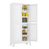 75" Tall Metal Garage Storage Cabinet, Heavy Duty Tool Cabinet, White view 1