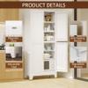75" Tall Metal Garage Storage Cabinet, Heavy Duty Tool Cabinet, White view 3