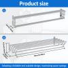 blackonvlm Clothes Drying Rack, Accordion Laundry Rack, Steel Wall Mount Accordion Expandable Retractable Clothes Air Drying Rack, Drying Rack Clothing Collapsible for Hanging Towels (Small Size) view 3