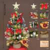 17.7 Inches Small Christmas Tree,Tabletop Christmas Tree with Lights Christmas Ball Ornaments for Home Party Holiday Xmas Decor Mini Christmas Tree view 2