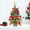 17.7 Inches Small Christmas Tree,Tabletop Christmas Tree with Lights Christmas Ball Ornaments for Home Party Holiday Xmas Decor Mini Christmas Tree view 3