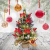 17.7 Inches Small Christmas Tree,Tabletop Christmas Tree with Lights Christmas Ball Ornaments for Home Party Holiday Xmas Decor Mini Christmas Tree view 4
