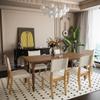 JESONVID Set of 6 Faux Leather Upholstered Dining Chairs, Mid Century Modern Kitchen Table Side Chairs with Solid Wood Legs & Padded Seat for Dining Room Lounge-Nature+Beige view 1
