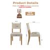 JESONVID Set of 6 Faux Leather Upholstered Dining Chairs, Mid Century Modern Kitchen Table Side Chairs with Solid Wood Legs & Padded Seat for Dining Room Lounge-Nature+Beige view 3