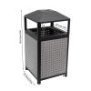 CeRaBuRET Commercial Waste Container, Outdoor Trash Can, 38-Gallon Large Capacity Garbage Enclosure, Black Outdoor Garbage Can for Patio, Tourist Attractions, Decorative Trash Container view 2