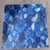 21 x 21 Inches Resin Sofa Table for Living Room and Guest Room Decor Square Shape Blue Agate Coffee Table Top view 2