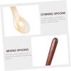STOBAZA 2pcs Natural Shell and Wood Spoons Creative Soup and Ice Cream Spoons for Tea Coffee and Desserts Elegant Dining Accessories for Home Use view 3