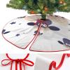 Christmas Tree Skirt Christmas Ornament Holiday Tree Skirts Sheep Printed Christmas Decorations for Winter New Year Holiday Party Decor Indoor Outdoor view 3