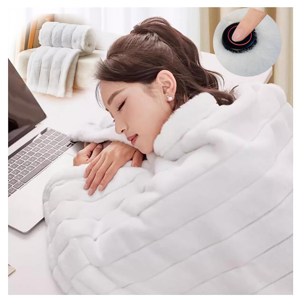 Electric Blanket, Heater Blankets Electric Electric Blanket Heated Wearable Shawl Heating Hoodie Blanket Throw Poncho with 4 Heating Levels & Multi Heating Time Settings