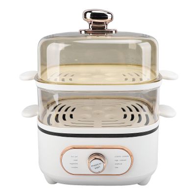 1200W Electric Food Steamer, 10.5L 2 Tier Steamer Pot, Steaming Cookware with 10.5L Stackable Baskets and 2.5L Electric Hot Pot, Vegetable Steamer Cooking Pot for Vegetables (US