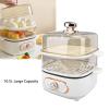 1200W Electric Food Steamer, 10.5L 2 Tier Steamer Pot, Steaming Cookware with 10.5L Stackable Baskets and 2.5L Electric Hot Pot, Vegetable Steamer Cooking Pot for Vegetables (US view 2