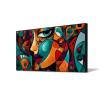 Abstract Face Wall Art,Abstract Woman Wall Art,Colorful Abstract Wall Art,Large Abstract Modern Bright Wall Art,Abstract Wall Art for Bedroom,Living Room,Entryway,Teal Abstract Wall Art Ready to Hang (Black Metal, 23"Wx13"H/60x35cm, Framed) view 1