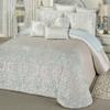 Luxurious Avalon Bed Set | Sophisticated Elegant Jacquard Woven Scroll | Oyster Spa Silver Gray | 3 Piece Set: Queen Bedspread and 2 Standard Shams view 1
