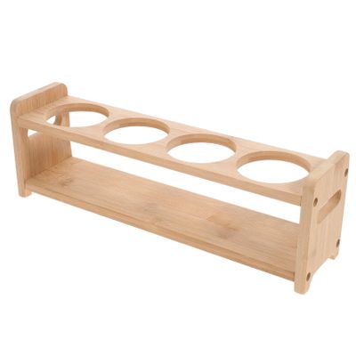 Unomor Bamboo Oil Bottle Holder Oil Bottle Shelves Spice Rack Condiment Stands Kitchen Condiment Bottle Holder Home Seasoning Storage Rack