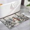 Bath Mat, Christmas Snowman Tree Winter Scarf Mountain Quick Dry Bathroom Rugs Non Slip Absorbent Thin Shower Rug Floor Mat for Bathroom, Bathtub,Sink, 16"x24" view 1