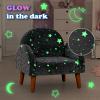 INFANS Kids Sofa with Glow in The Dark, Toddler Armchair Couch with Solid Wooden Frame Anti-Tipping, Upholstered Comfy Foam Children Chair for Kindergarten Playroom Preschool, Gift for Boys Girls view 4