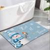 Bath Mat, Christmas Snowman Bird Gold Snow New Year Winter Sky Blue Quick Dry Bathroom Rugs Non Slip Absorbent Thin Shower Rug Floor Mat for Bathroom, Bathtub,Sink, 16"x24" view 1