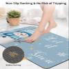 Bath Mat, Christmas Snowman Bird Gold Snow New Year Winter Sky Blue Quick Dry Bathroom Rugs Non Slip Absorbent Thin Shower Rug Floor Mat for Bathroom, Bathtub,Sink, 16"x24" view 4