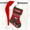 GABSHAIM Snowflake Scottish Fold Cat Dog in Santa Hat Christmas Stockings Red Green Custom Xmas Hanging Stockings for Fireplace Holiday Party Decoration 14.4 Inch view 3
