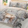 Savannan Duvet Covers 3 Pieces Set California King Christmas Elk Forest Winter Snow Bedding Set with Zipper Closure Corner Ties, 2 Pcs Pillow Sham view 3