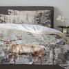 Savannan Duvet Covers 3 Pieces Set California King Christmas Elk Forest Winter Snow Bedding Set with Zipper Closure Corner Ties, 2 Pcs Pillow Sham view 4