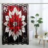 DESIHOM Red Christmas Poinsettia Shower Curtain Set, Aesthetic Xmas Stained Glass Shower Curtain Holiday Bathroom Accessories, Fabric Decorative -72 Inch view 2
