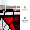 DESIHOM Red Christmas Poinsettia Shower Curtain Set, Aesthetic Xmas Stained Glass Shower Curtain Holiday Bathroom Accessories, Fabric Decorative -72 Inch view 3