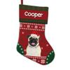 GABSHAIM Snowflake Pug Dog in Santa Hat Christmas Stockings Red Green Custom Xmas Hanging Stockings for Fireplace Holiday Party Decoration 14.4 Inch Style 2 view 1