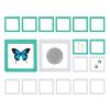PATIKIL 3D Floating Frame Display Stand, 18 Pack 2.8x2.8 Inch Challenge Coin Display Stand Holder Transparent PE Jewelry Storage Box Floating Display Case, Teal&White view 1